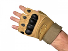 Тактические перчатки с открытыми пальцами военные с косточками цвет койот размер L 1 пара - изображение 5