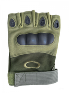 Тактичні рукавички військові із відкритими пальцями з кісточками колір олива розмір М 1 пара - зображення 6