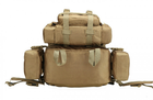 Рюкзак тактичний з підсумкими HLV A08 50 л Beige - зображення 6