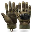 Рукавички тактичні Combat-1; XL (22-24см); Повнопалі; Зелений. Штурмові рукавички Комбат ХЛ. - зображення 3