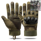 Перчатки тактические Combat-1; M (18-20см); Полнопалые; Оливковые. Штурмовые перчатки Комбат М. - изображение 3