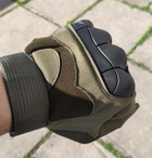 Перчатки тактические Combat-1; XL (22-24см); Полнопалые; Оливковые. Штурмовые перчатки Комбат ХЛ. - изображение 8