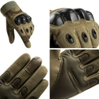 Перчатки тактические Combat-1; XXL (24-26см); Полнопалые; Зеленые. Штурмовые перчатки Комбат ХХЛ. - изображение 6