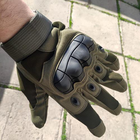 Перчатки тактические Combat-1; XXL (24-26см); Полнопалые; Зеленые. Штурмовые перчатки Комбат ХХЛ. - изображение 8