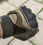 Перчатки тактические Combat-1; XXL (24-26см); Полнопалые; Зеленые. Штурмовые перчатки Комбат ХХЛ. - изображение 9
