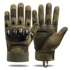 Перчатки тактические Combat-1; L (20-22см); Полнопалые; Оливковые. Штурмовые перчатки Комбат Л. - изображение 14
