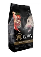 Сухий корм для собак всіх порід Savory зі свіжим м'ясом качки та кроликом