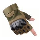Тактические, штурмовые беспалые перчатки (велоперчатки, мотоперчатки) TG-04 Green L - изображение 5