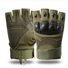 Тактичні, штурмові безпалі рукавички (велоперчатки, мотоперчатки) TG-04 Green XL - зображення 1