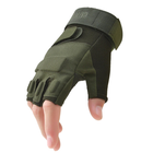 Тактичні, штурмові безпалі рукавички (велоперчатки, моторукавички) BattleWolf Green XL - зображення 4