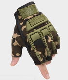 Штурмовые тактические перчатки без пальцев (универсальный размер) Камуфляж - изображение 1