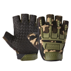 Штурмові тактичні рукавички без пальців (універсальний розмір) Камуфляж - зображення 6
