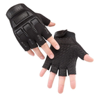 Штурмовые тактические перчатки без пальцев (универсальный размер) Черный - изображение 4