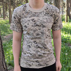 Тактическая футболка Flas-1; XL/54р; 100% Хлопок. Пиксель/зеленый. Армейская футболка Флес. Турция. - изображение 3