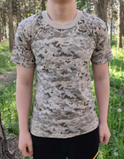Тактическая футболка Flas-1; XXL/56р; 100% Хлопок. Пиксель/зеленый. Армейская футболка Флес. Турция. - изображение 4
