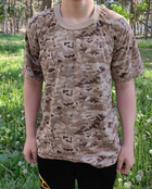 Тактическая футболка Flas-1; XL/54р; 100% Хлопок. Пиксель/песочный. Армейская футболка Флес. Турция. - изображение 4