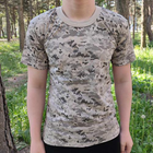 Тактическая футболка Flas-1; L/52р; 100% Хлопок. Пиксель/зеленый. Армейская футболка Флес. Турция. - изображение 3