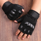 Тактические беспалые перчатки (велоперчатки, мотоперчатки) Eagle Tactical ET-01 Black Размер М - изображение 8