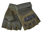 Тактические беспалые перчатки (велоперчатки, мотоперчатки) Eagle Tactical ET-01 Green Размер М - изображение 4