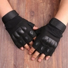 Тактичні безпалі рукавички (велорукавиці, моторукавиці) Eagle Tactical ET-01 Black Розмір L - зображення 9