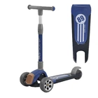 Дитячий триколісний самокат Best Scooter RS-8999 зі складним кермом і колесами, що світяться, Синій