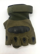 Військові штурмові рукавички без пальців Combat (похідні, армійські, захисні, мисливські) Оливковий Розмір: M(23999zcczc)(LIVE) - зображення 3