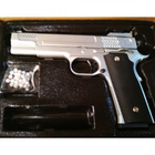 Страйкбольний спринговий пістолет Galaxy Browning на кульках BB 6 мм металевий Silver - зображення 5