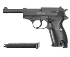 Страйкбольный спринговый пистолет Galaxy Walther P38 на пульках BB 6 мм металлический - изображение 7