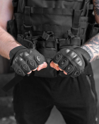 Тактические перчатки без пальцев BEZET L черные - изображение 8