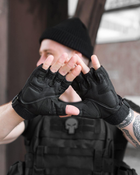 Тактические перчатки без пальцев BEZET M черные - изображение 6