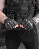 Тактические перчатки без пальцев BEZET M черные - изображение 8