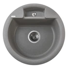 Мойка для кухни GLOBUS LUX гранитная GURON А0005 480x480мм круглая врезная без сифона серая 000008399