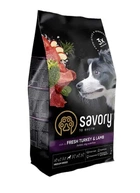 Сухий корм для собак середніх порід Savory зі свіжим м'ясом індички та ягняти