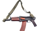 Ремень оружейный трехточечный тактический трехточка для АК, автомата, ружья, оружия цвет олива - изображение 1