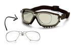 Тактичні окуляри з діоптричною вставкою у комплекті Pyramex V2G I/O димчасті - зображення 1