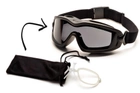 Тактичні окуляри-маска з діоптрійною вставкою в комплекті Pyramex V2G-XP (gray) (insert) сірі - зображення 1