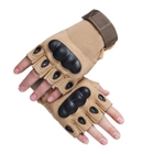 Перчатки тактические COMBAT без пальцев размер XL летние цвет песочный штурмовые - изображение 3