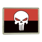 Шеврон на липучці SUMKET "Punisher", червоно-чорний, горизонтальний - зображення 1