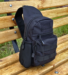 Сумка-рюкзак тактическая однолямочная через плечо Tactic Backpack Черная (TB-11023) - изображение 10