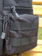 Сумка-рюкзак тактическая однолямочная через плечо Tactic Backpack Черная (TB-11023) - изображение 12