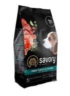 Сухой корм для щенков Savory со свежим мясом индейки и курицей