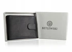Мужской кожаный кошелёк Betlewski с защитой RFID, 9,5 х 12,5 х 2 (ТРМ-KZ-60 ) черный, натуральная кожа