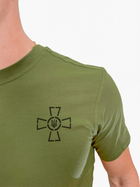 Футболка ЗСУ з хрестом, літня військова футболка Олива чоловіча, тактична футболка військовослужбовців ЗСУ Розмір L (50) - зображення 4