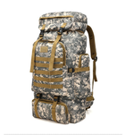 Рюкзак тактичний дорожній армійський для кемпінгу камуфляжний сірий 80 літрів - зображення 2