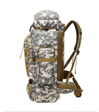 Рюкзак тактичний дорожній армійський для кемпінгу камуфляжний сірий 80 літрів - зображення 3