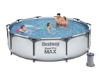 Каркасный бассейн Bestway Max 4678 л 305х76 см с подстаканниками и насосом 1250 л/ч Серый (IP-168634)