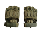 Тактические перчатки Tactical Gloves беспалые олива размер L - изображение 2