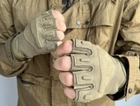Перчатки тактические без пальцев COMBAT размер L армейские цвет хаки штурмовые летние - изображение 3