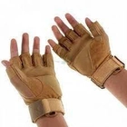 Перчатки тактические без пальцев COMBAT размер XL летние песочные армейские штурмовые со вставками - изображение 7