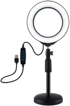 Кольцевая USB LED лампа Puluz PU392 6.2" + настольное крепление 18-28 см